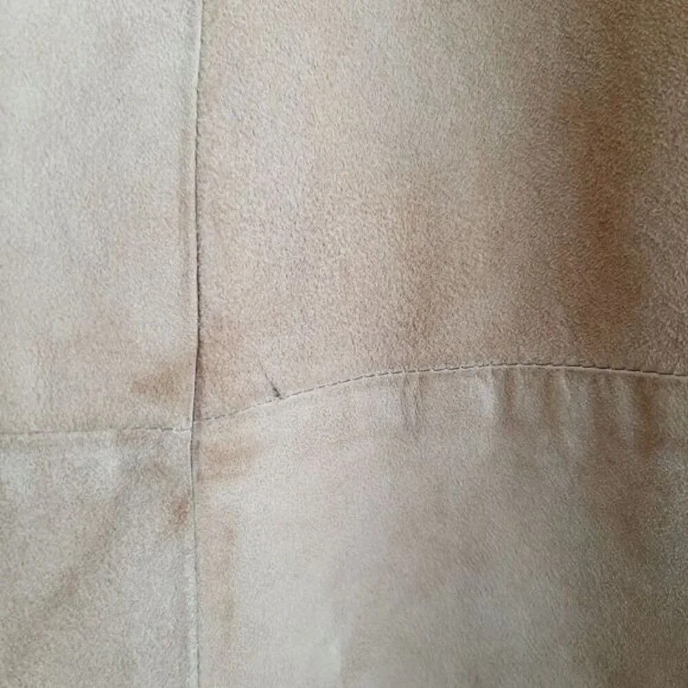 JILL STUART Genuine Suede Leather Mini Sheath Dress Tan Sz 0 Flawed - Picture 10 of 16